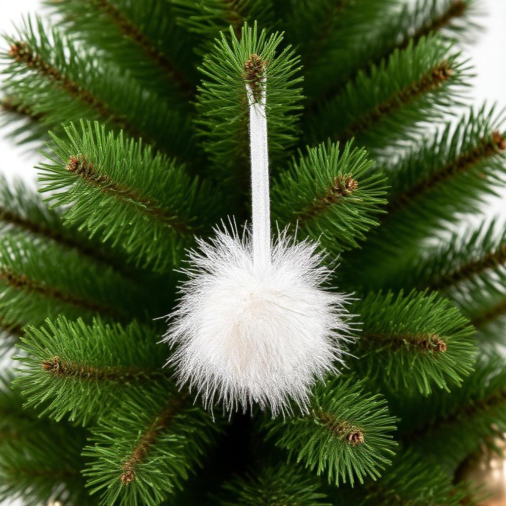 Christmas Decorations With Long Furry Balls