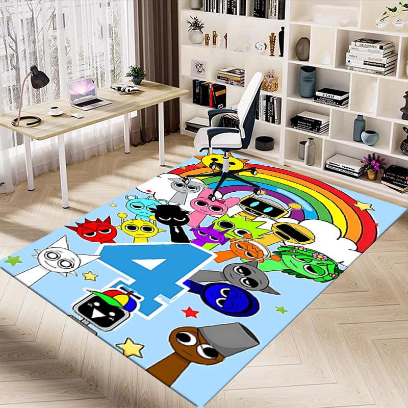 1PC rainbow robot Carpet Ultra Soft, Thick & Absorbent, Non Slip Machine Washable Mat for Entryway