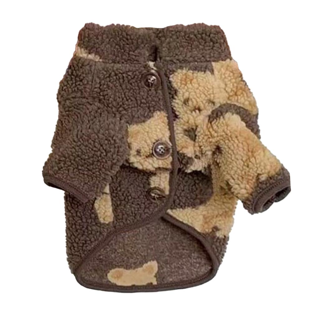 Pet Plush Clothes Cute Pattern Winter Comfortable Warm Dog Cat Clothes for Home Travel Party