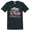 Racing Car T Shirt Vintage Mountain Scene Graphic Art Tee for Car Enthusiasts
