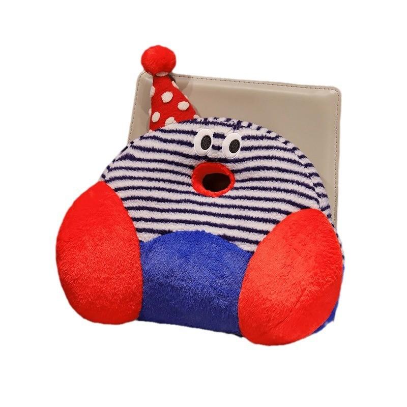 Plush Soft Bolster Cushion With Stitched Design For Sofa Chair Support Back