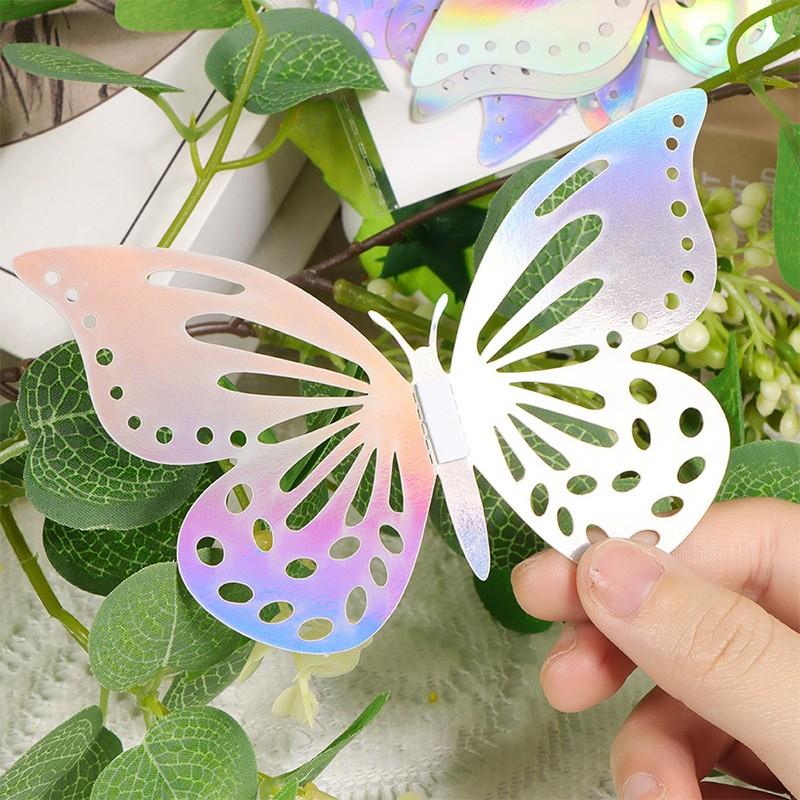 1PC Plastic Handmade Artificial Eucalyptus Leaf Vine Romantic Simulation Flower Vines Festival Laser Butterfly Home Decoration