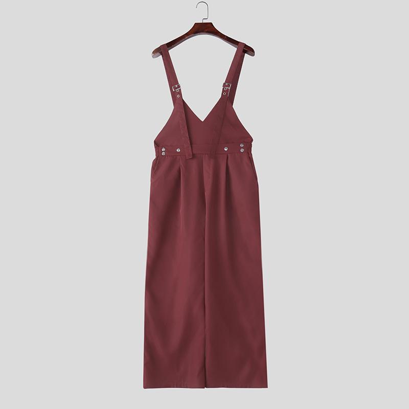 INCERUN Men Summer Adjustable Suspenders Long Strap Jumpsuits Overalls Pants