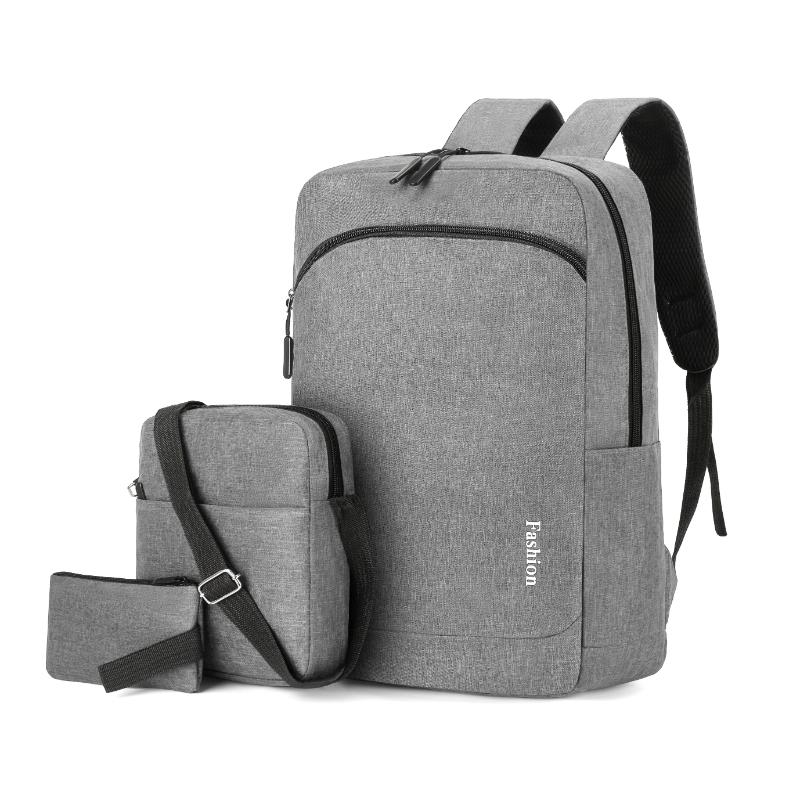 Fashion Casual Backpack Three Piece Set for Men's Travel Backpack Commuting Large Capacity Bag Computer Bag