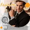 Men's Automatic Mechanical Skeleton Watch Luminous Analog Display Antique Waterproof Stainless Steel Band Casual Business Silver Gold black -