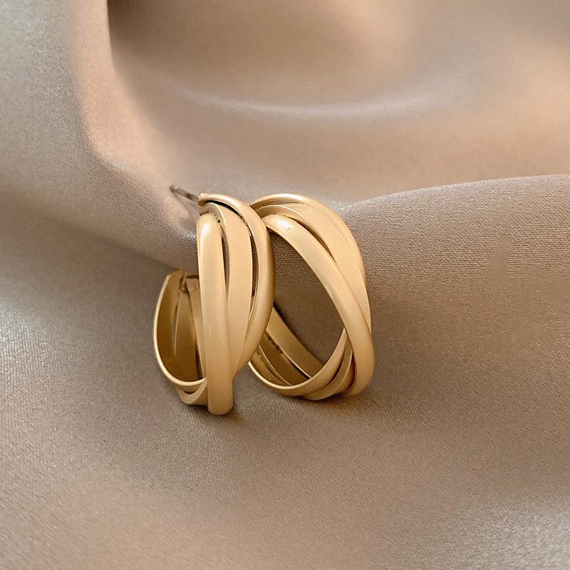 925 Silver Retro French Cross Hoop Earrings - Fashionable, Atmospheric, and Stylishly Designed