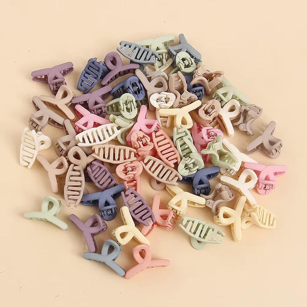 20 шт. Макарон Мини Разноцветные Геометрические Пластиковые Заколки для Волос Сквозные Простые Милые Модный Стиль Премиум Прочные