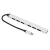 USB C 3.0 Hub Aluminium Alloy 7 Ports 5.0Gbps Type C Hub Expander for PC Laptop Notebook