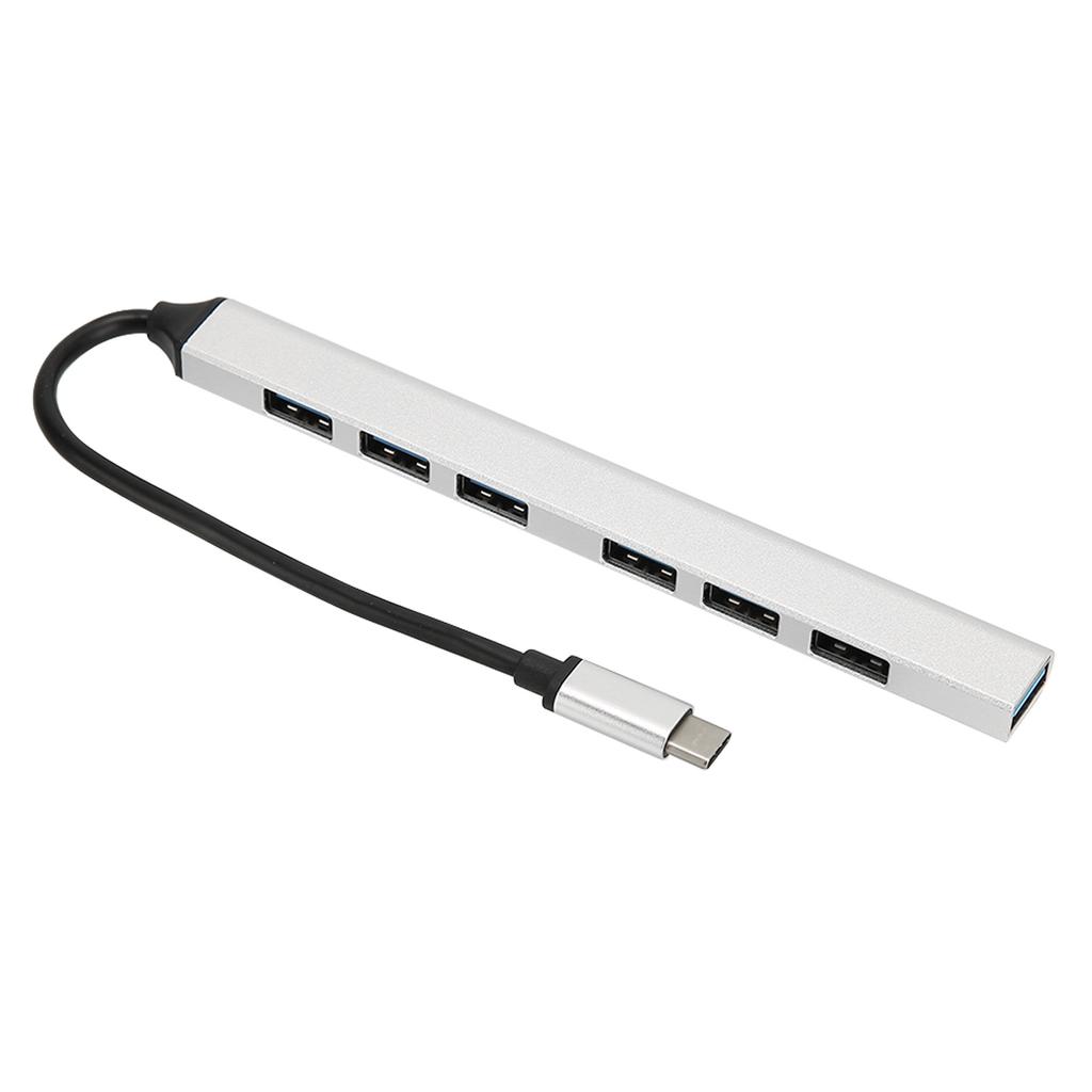 USB C 3.0 Hub Aluminium Alloy 7 Ports 5.0Gbps Type C Hub Expander for PC Laptop Notebook