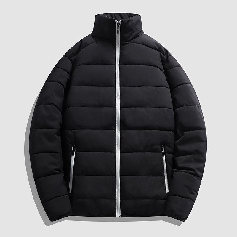 

Men s 2024 Winter Cotton Padded Jacket - Casual, Thick, Warm, Trendy Outerwear in US Sizes 2XL чорний/сірий колір