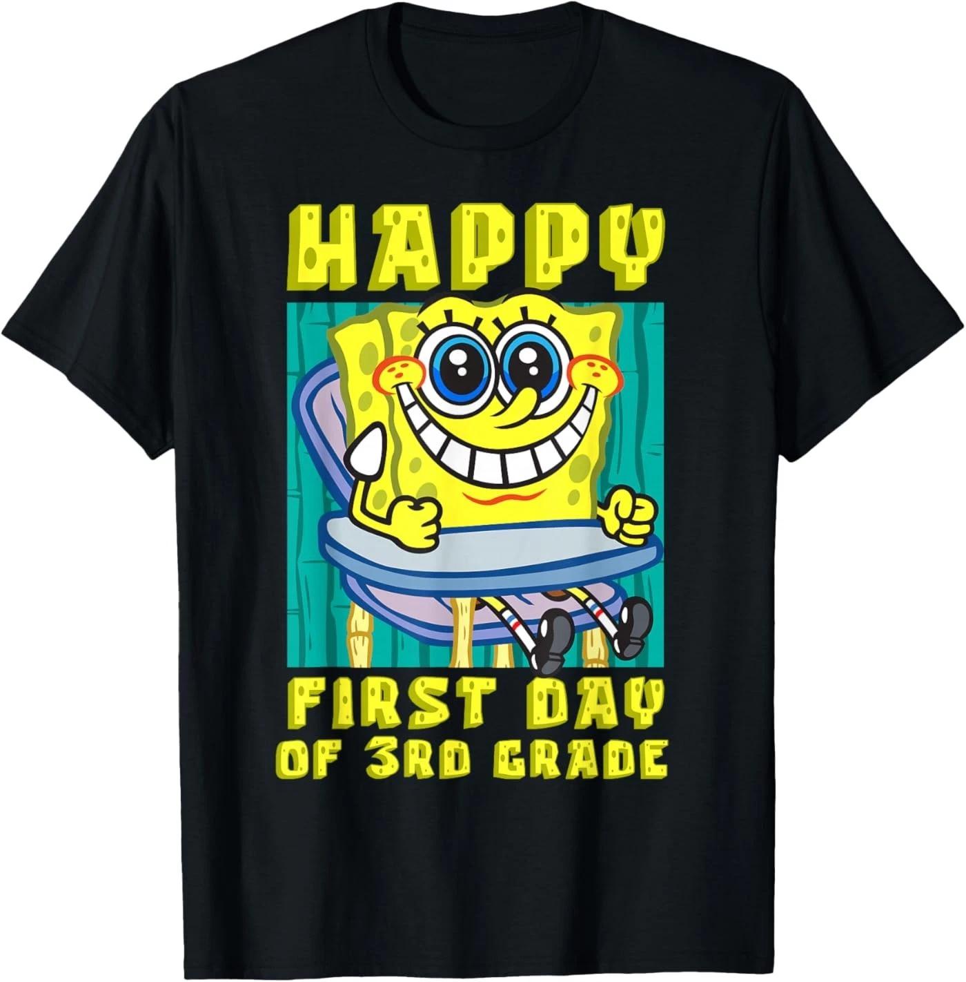 Spongebob Happy First Day of 3rd Grade Third Grader School T-Shirt S