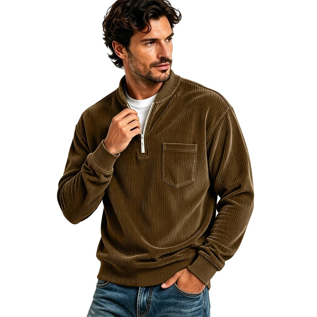 Men's Street Pullover Loose Fit Top with Pockets