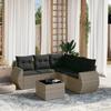 Vidaxl 6-Cz. Set di Mobili da Giardino con Cuscini, Grigio, Polyrattan
