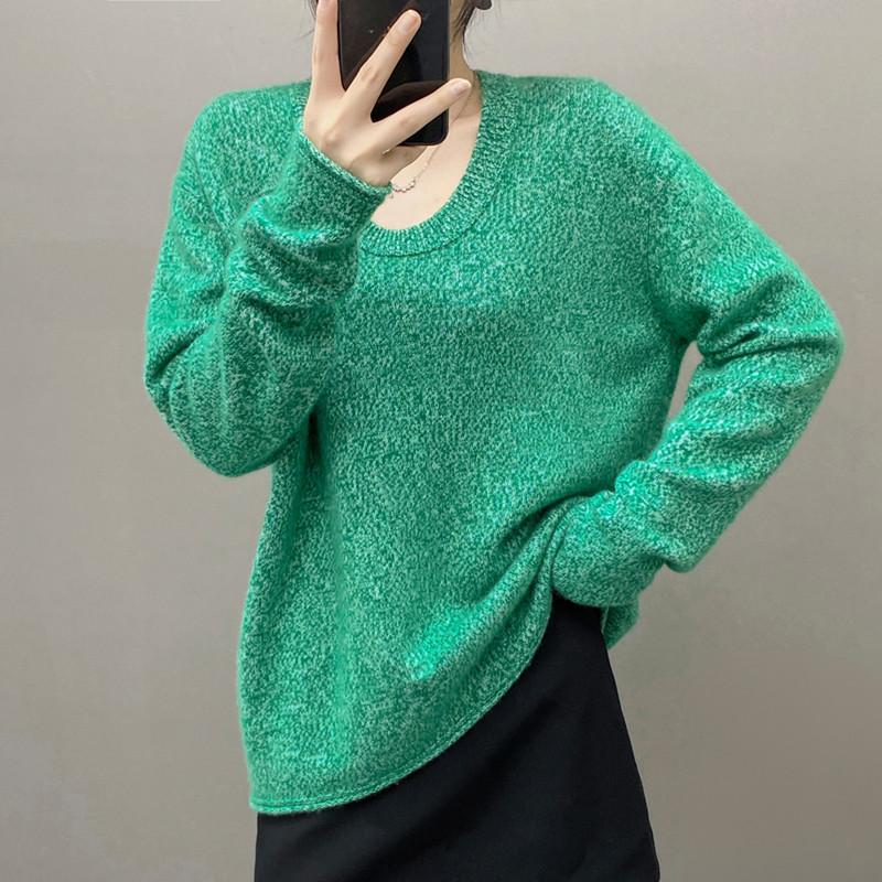 

Женский свитер Qinghe 100% чистый кашемир - Ультрамягкий роскошный зимний пуловер L зелёный