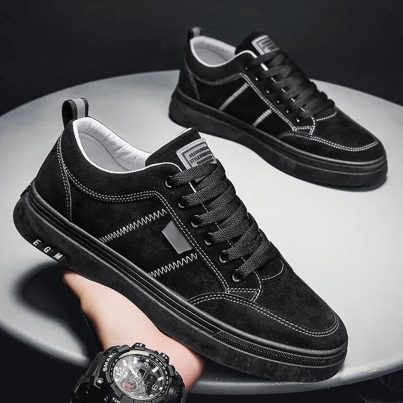 Fashion Brand Men Casual PU Leather Shoes Trend Men's Board Shoes Wild Mens Flats Shoe Waterproof Non-slip Skateboard Shoe Male Footwear