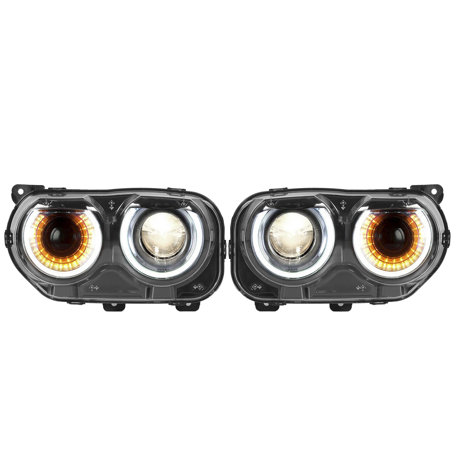 VLAND LED Projector Headlights Dual Beams Fit for Dodge Challenger SRT Hellcat 2015 2020 LHD