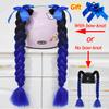2pcs Quality Braids For Motorcycle Helmet Ponytail Sucker Braids Wig For Woman Helmet Decor Ears Twist Accessories 164 Colors