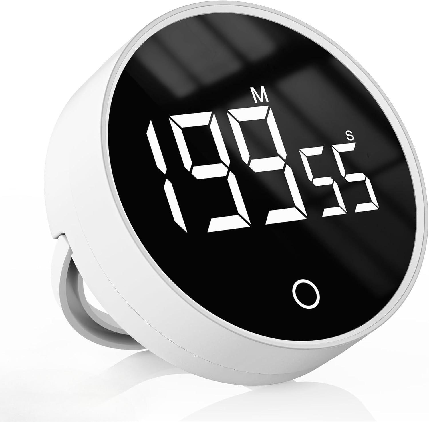 

Цифровой кухонный таймер, Кухонный гаджет, Магнитный визуальный таймер обратного отсчета с большим светодиодным дисплеем, Регулируемая громкость, Удобен для приготовления пищи белый