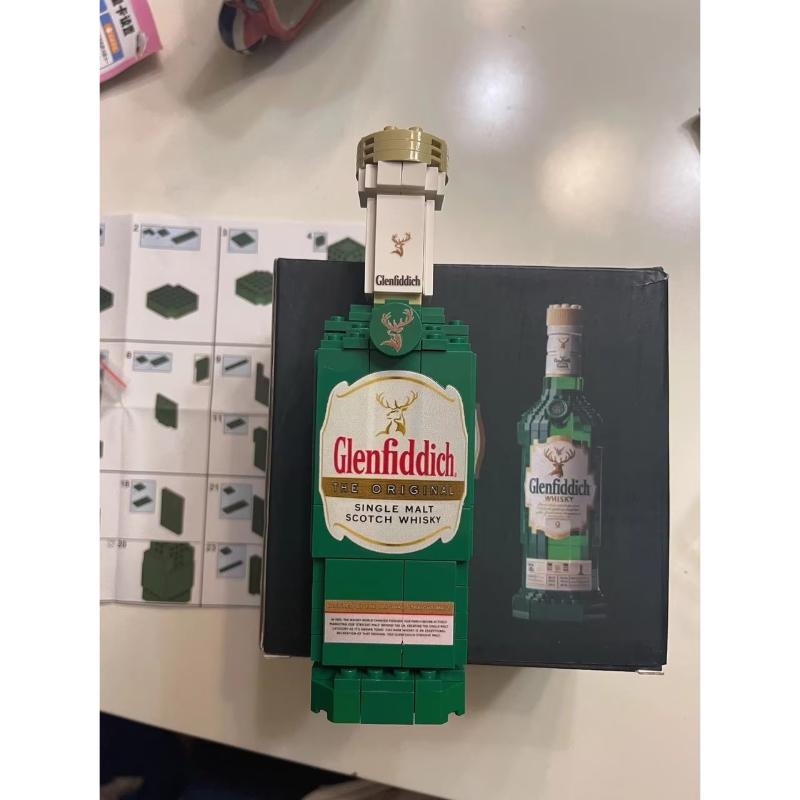 New Creative Building Blocks Wine Bottle Model Whiskey Or Vodka Assembled Bricks Set Desktop Decor High-quality Version Blocks