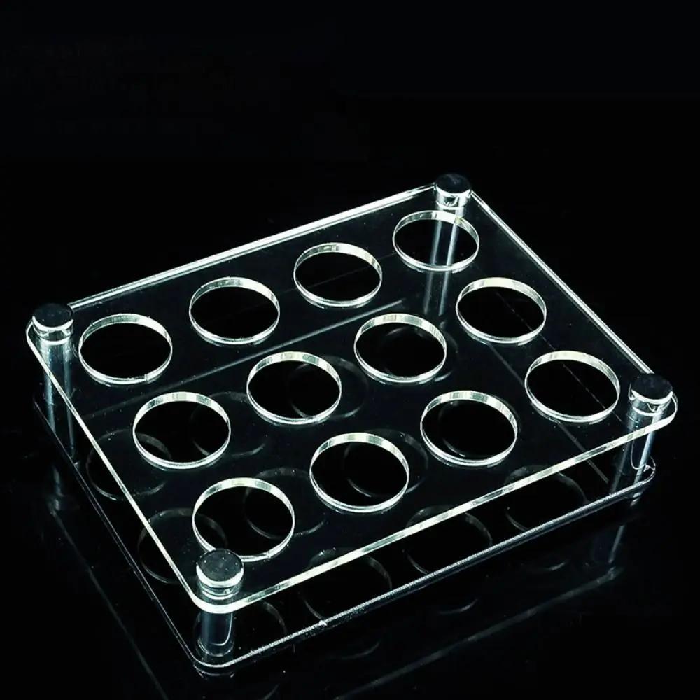 Průhledný akrylový držák na pohárky 32/38mm kulatý otvor Držák na vinné sklenice Černá základna Více přihrádek Podnos na podávání pohárků Bar