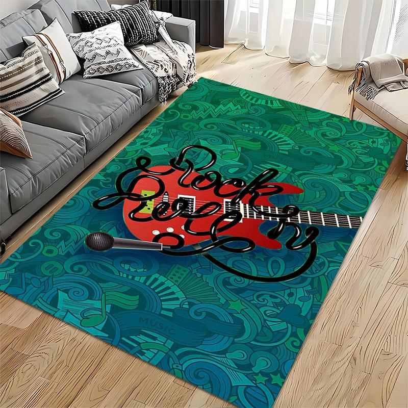 Rock Guitar Music Carpet suitable as a non-slip mat for the living room or bedroom sofa