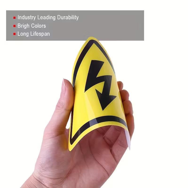 2pcs Yellow Warning Sticker 10cm Accessories Electrical Shock Hazard Danger Notice Danger Forelectric Box