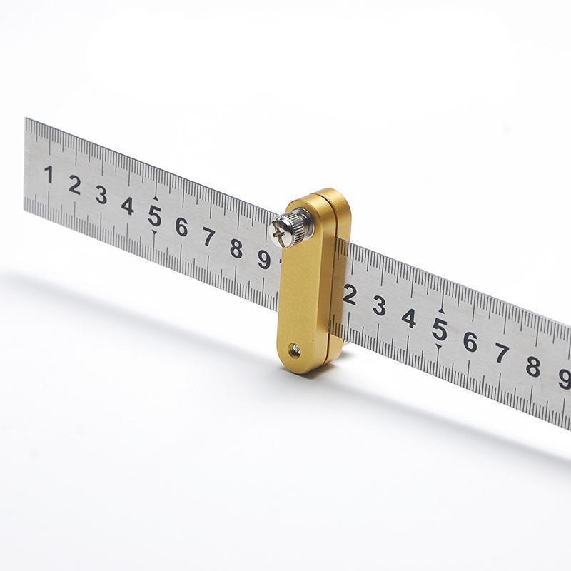 Steel Ruler Positioning Aluminum Alloy Block Woodworking Scribe Drawing Mark Line Gauge Carpenter DIY Measuring Carpenter Tools
