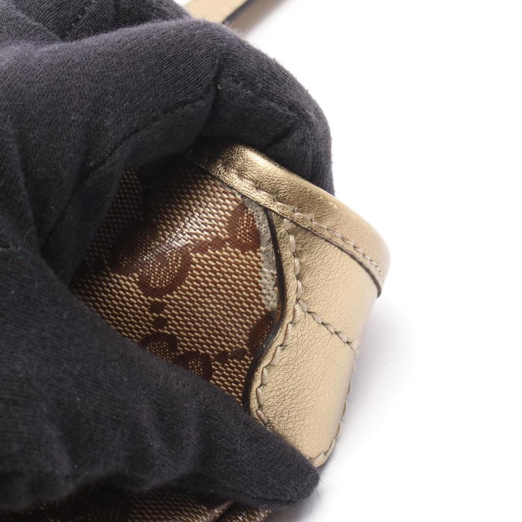 Used GUCCI GG Crystal Tote Bag 189896 PVC Coated Canvas Leather Beige Brown Gold Used Women