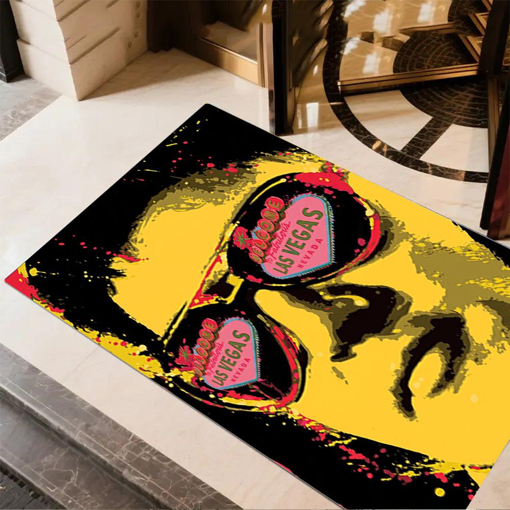 Vegas Sunglasses Pop Art Floor Rug Office Rug Design for Dormitory Bedrooms Hallway Kitchen Anti-slip Rug Decorate Offices Birthday/Christmas Gift
