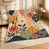 Patchwork Gänseblümchen Floral Korallenfleece Decke