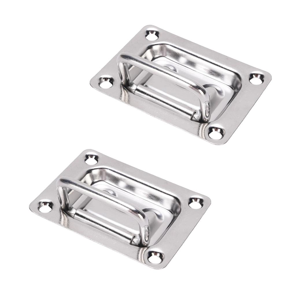 2 Pcs Recessed Hatch Pull Handle 316 Stainless Steel Flush Mount Ring Pull Handle for Boats Yachts