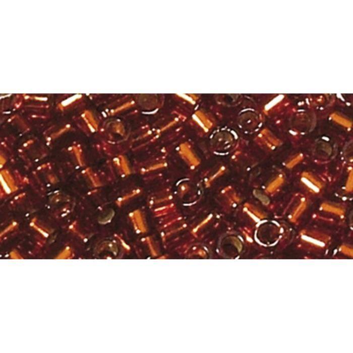 Perle - Miyuki - Delica - 2,2 mm - Rouge - Garniture argentée
