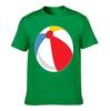 Unisexs Cotton TShirt Classic Color Block Beach Ball Print Casual Short Sleeve Tee for Summer Vacation Daily Wear