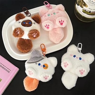 2 Stück Niedlicher Plüsch Kätzchen Puppen Anhänger Mädchen Rucksack Puppen Anhänger Paar Schlüsselanhänger Dekoration Kleines Geschenk