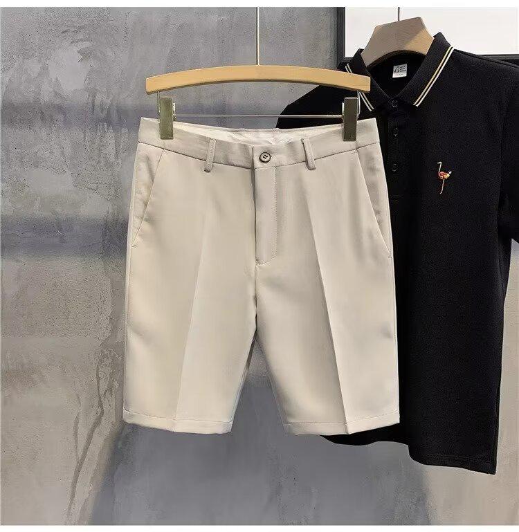 

Мужские повседневные летние шорты облегающего кроя в корейском стиле — нежелезные, однотонные, легкие. 29 хаки