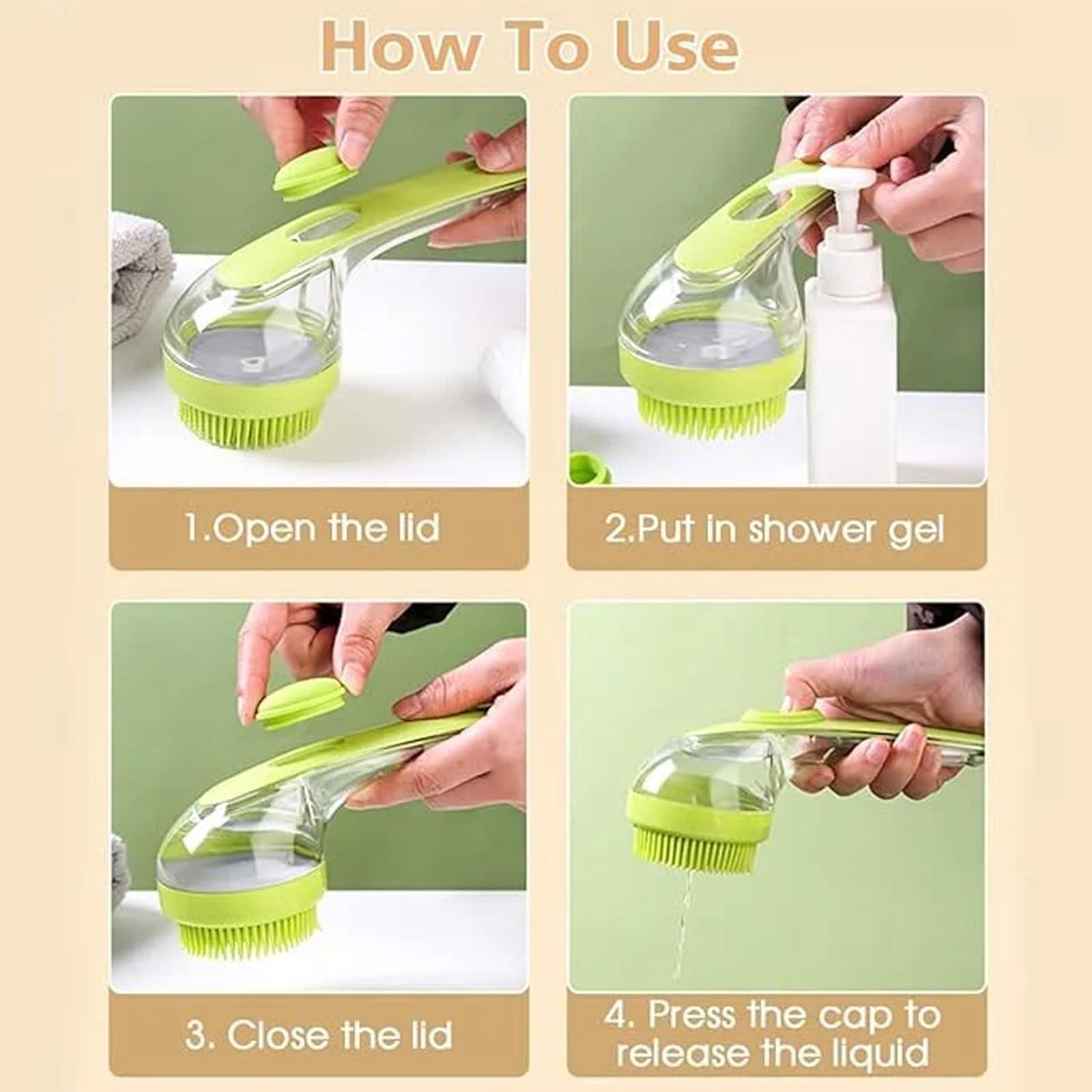 Многофункциональная массажная щетка для купания домашних животных с длинной ручкой — фото 4