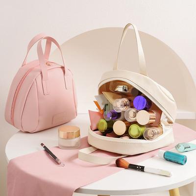 Travel Cosmetic Storage Bag Portable Multi-compartment Makeup Bag Waterproof Faux Leather Storage Pouch for Toiletries Cosmetics