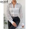 Women's Fashion Casual Solid Color Print Long Sleeve POLO Neck Blouses & Shirts