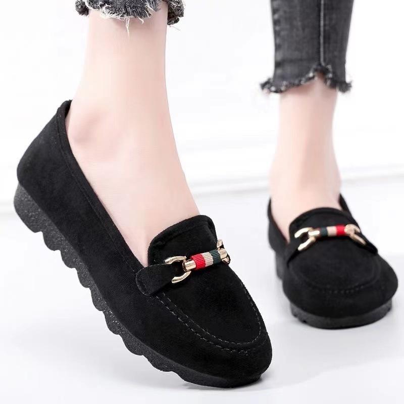 Old Beijing Cloth Shoes Women's Single Shoes Large Size Black Work Shoes Non-slip Soft-soled Maternity Shoes Casual Beanie Shoes Mother Shoes