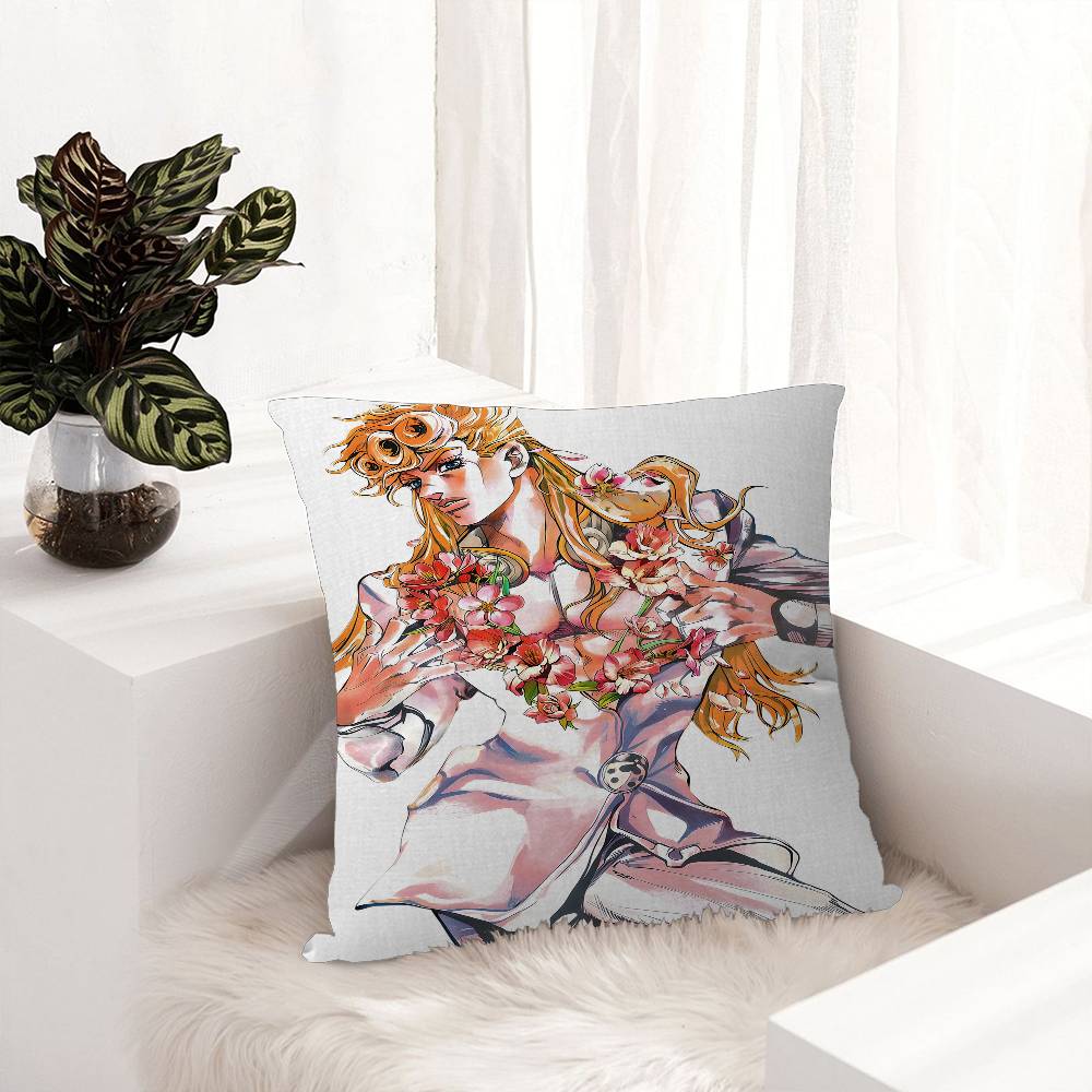 Anime Jojo Bizarre Adventure Retro Maple Design Cushion Cover Happy Autumn Harvest Decor Holiday Decorati Pillow Cover