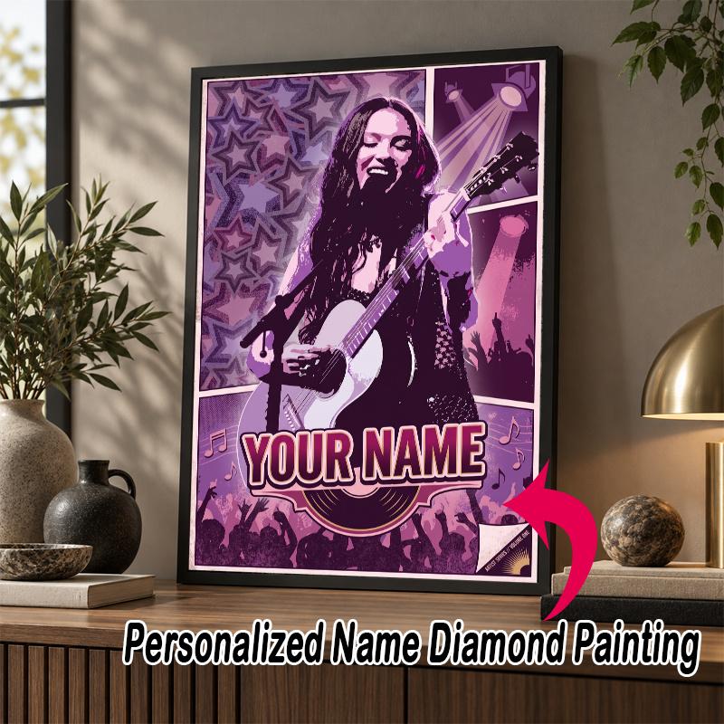 Custom Name Olivia Rodrigo 5D Diamond Painting Personalized Full Drill Diamond Art Kit Gift