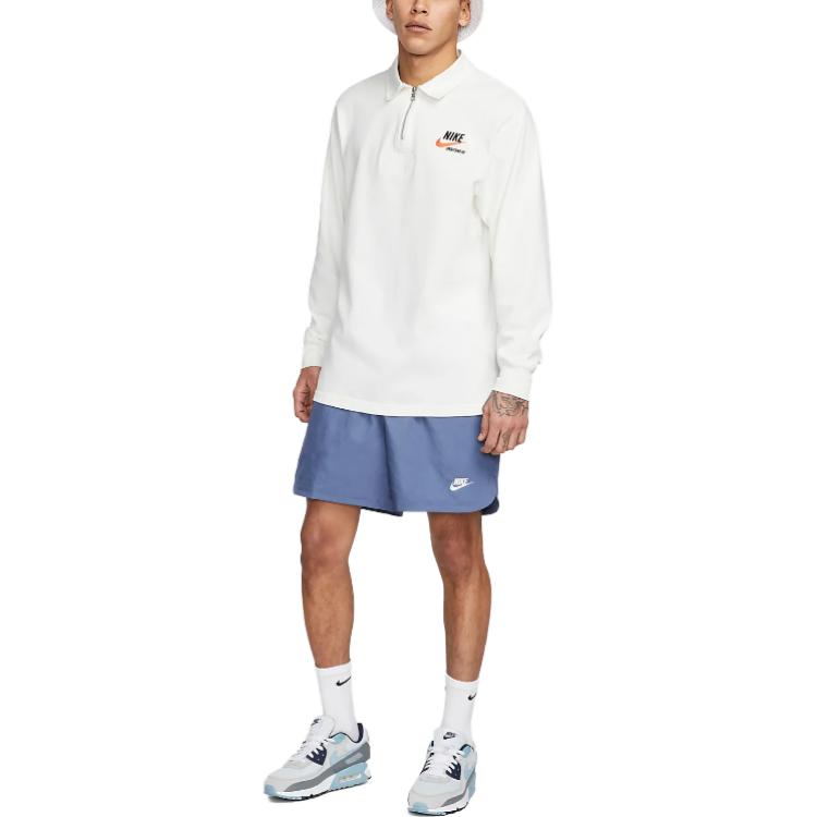 Nike High-Waist Drawstring Shorts With Solid Color Logo Men Bottoms Navy-Blue DM6829-491
