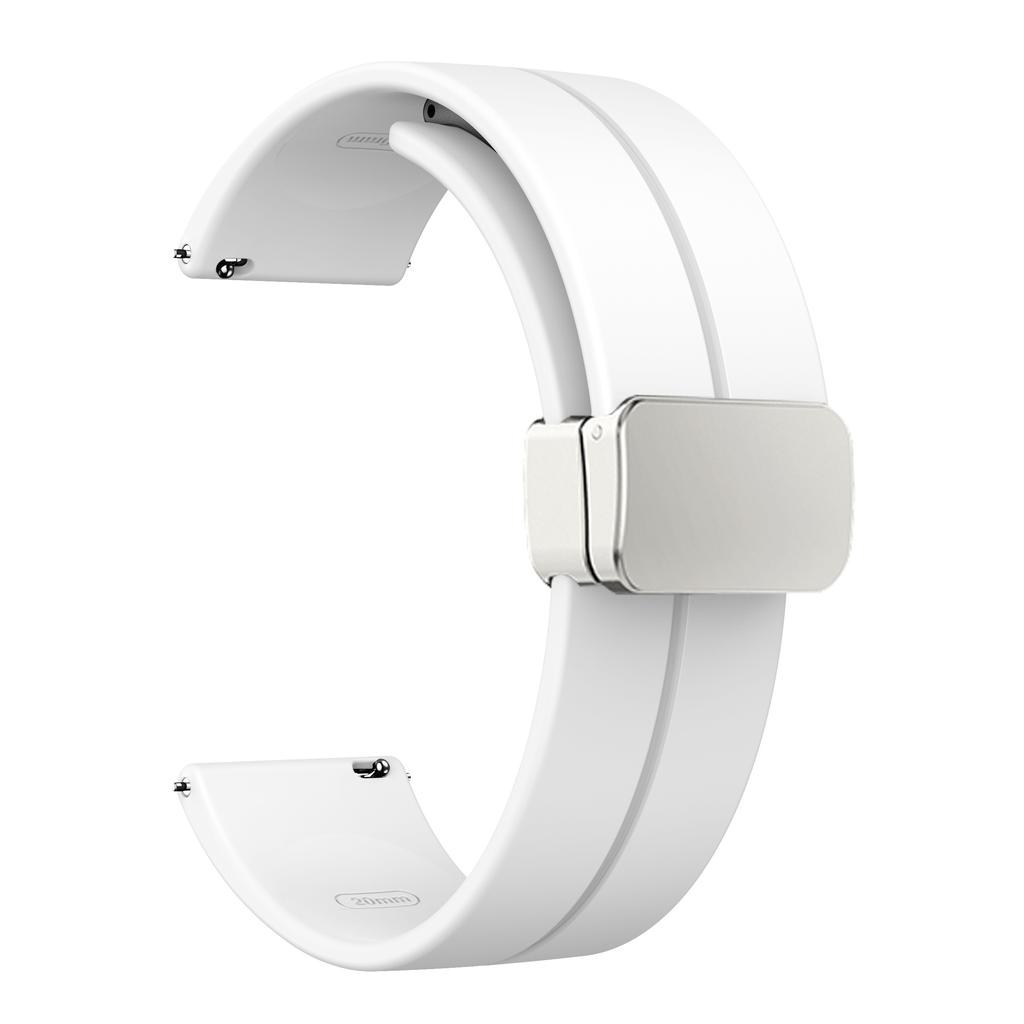 20mm 22mm Strap For Samsung Galaxy watch 4/5 pro/classic/gear s3/active 2 Sport Silicone Magnetic Buckle Huawei GT 2 2e 3 band