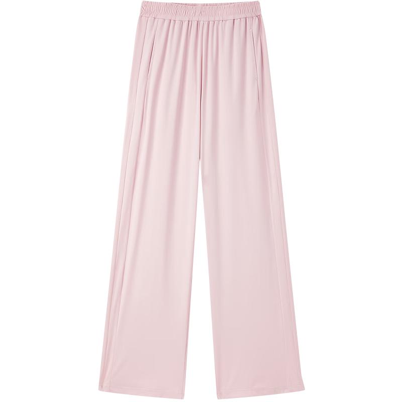

PEACEBIRD Women s Straight Ice Silk Wide-Leg Pants L
