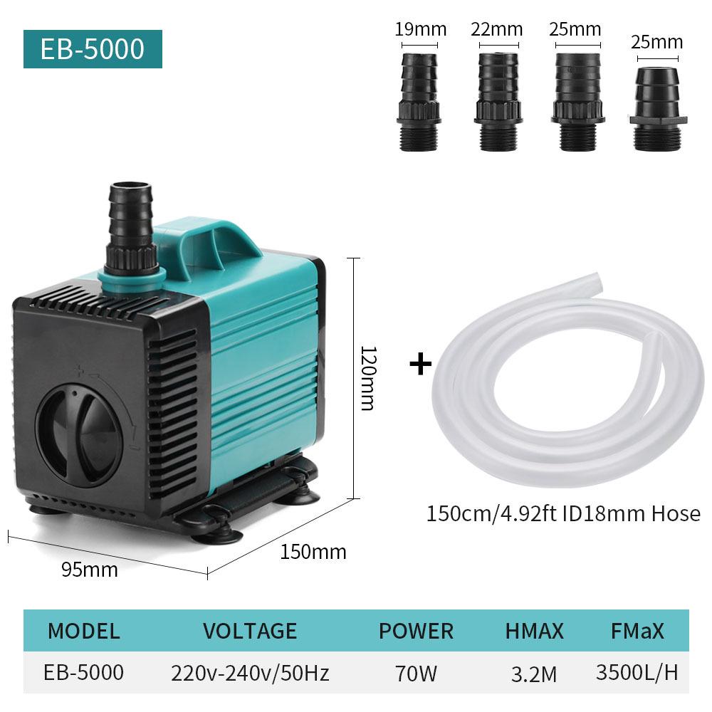 Compact Submersible Aquarium Pump for Fish Tanks and Ponds