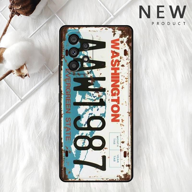 Retro Etui na tablicę rejestracyjną do Samsung Galaxy A54 A52 A14 5G A53 A12 A13 A71 A23 A34 A33 A21s Pokrowiec na telefon