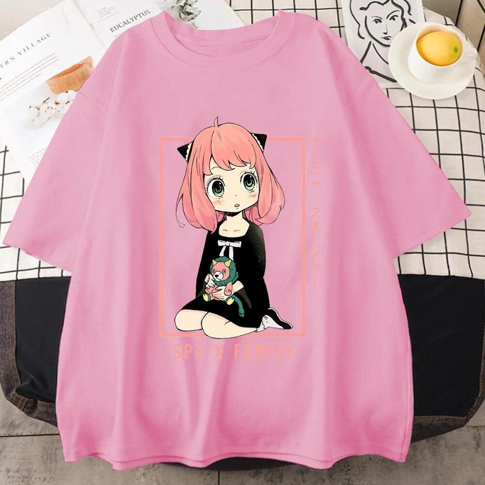 Neu Anya Forger Grafik Druck T-shirt Frauen Mode Rundhals Lose T Shirt Streetwear Casual Anime Harajuku T-Shist