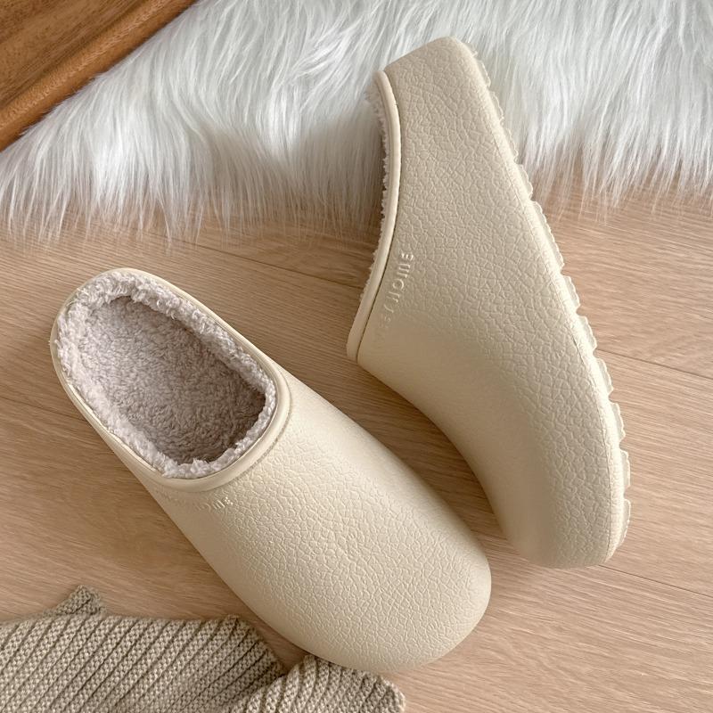 

Зимние нескользящие парные хлопковые тапочки дезодорирующий мешочек голова один педаль плюс хлопок Boken водонепроницаемые тапочки мужчины сохраняют тепло 39-40 слоновая кость