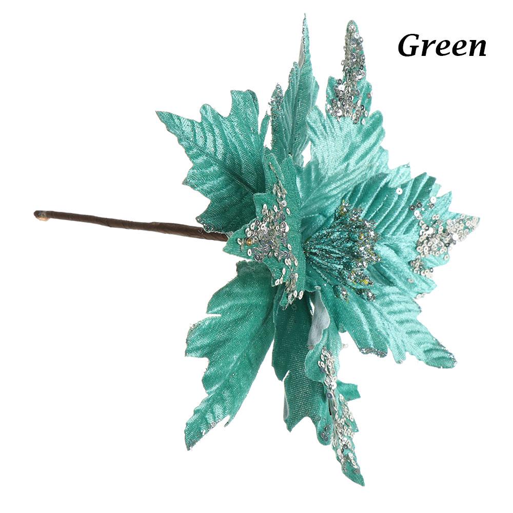 20cm Glitzer Künstliche Weihnachtsstern Weihnachtsbaum Blumen Party Dekorationsartikel Schmuck Heimdeko Handarbeit Flanellstoff Blume