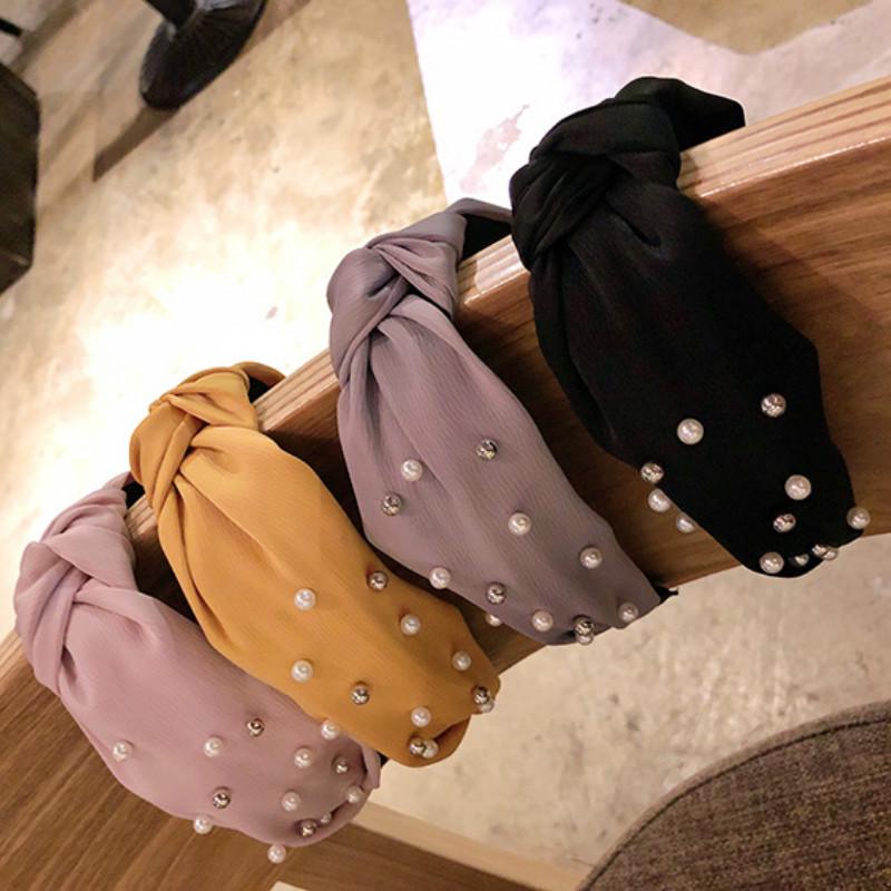 Fashion Women Bow Knot Beading Hairband Hair Sweet Girls Headband